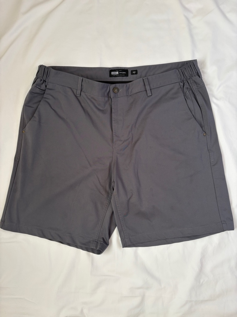Barbell Apparel Anything Shorts Gray Men’s Size 40 Athletic Fit 4-Way Stretch